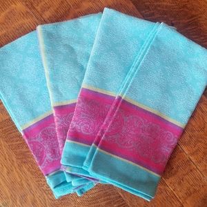 Jacquard napkins NWOT - Renaissance turquoise
